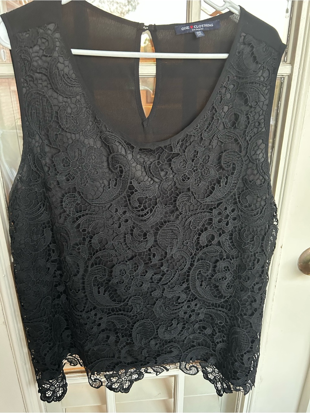 one clothing Black Lace Top